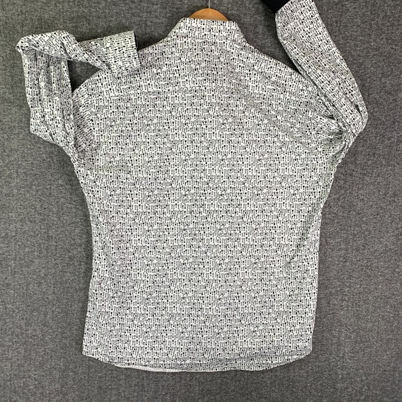 Maceeo Shirt Men Large Fibonacci Drinks White Flip Cuff Grometric Party Bold - Picture 6 of 11